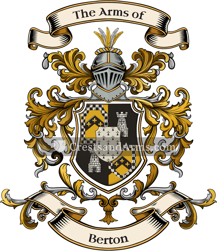 The Berton coat of arms, drawn from the recorded blazon