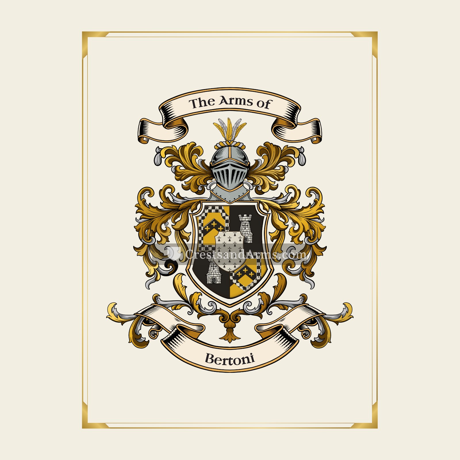 With gold border
