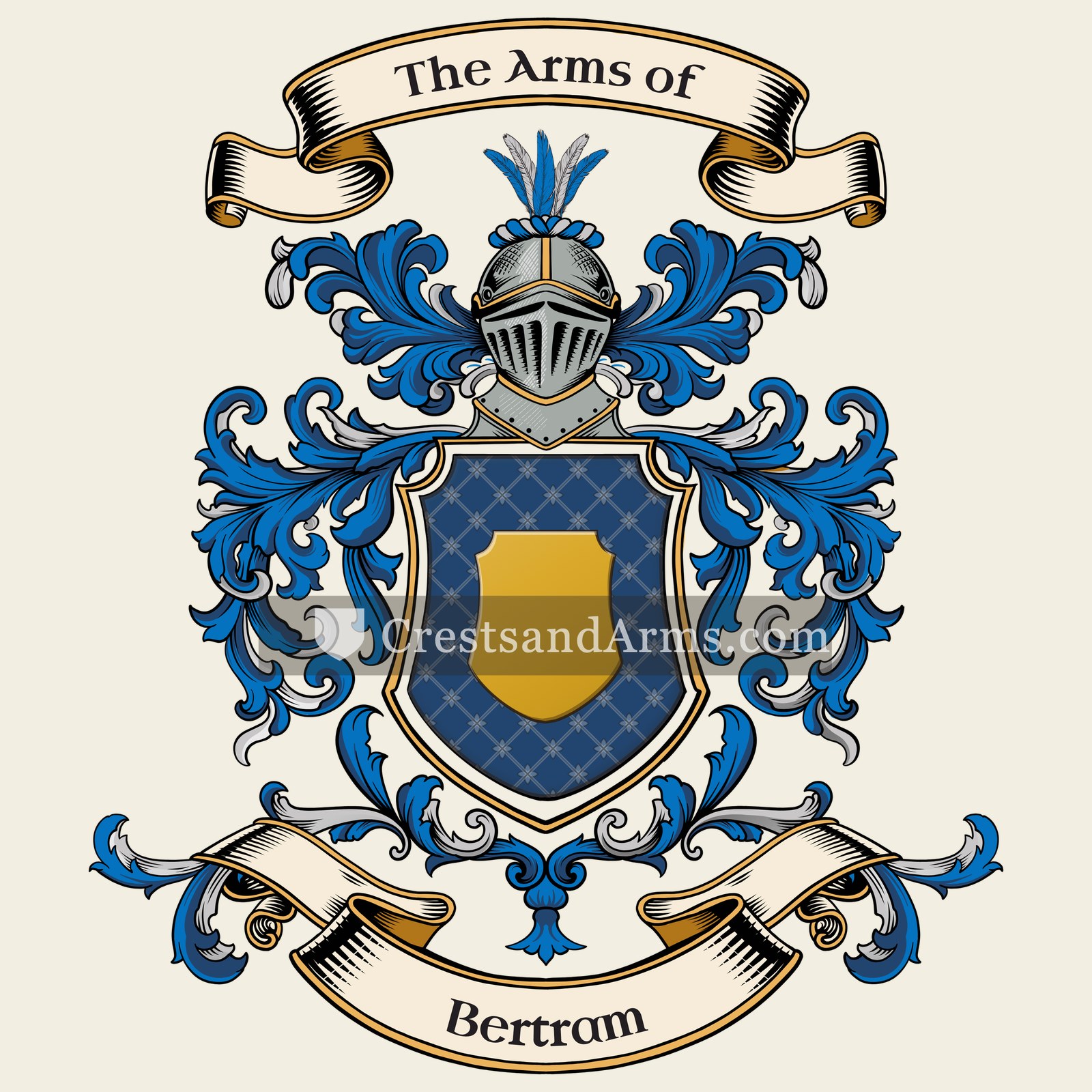 The Bertram coat of arms, drawn from the recorded blazon