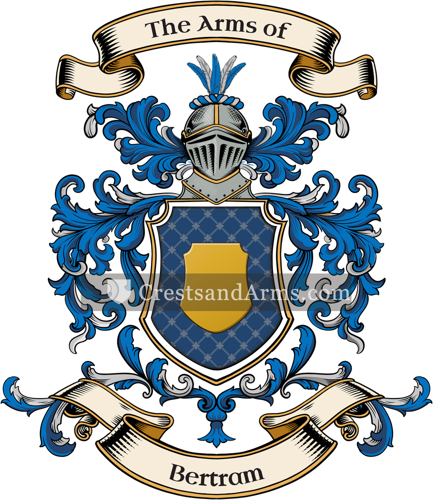 The Bertram coat of arms, drawn from the recorded blazon