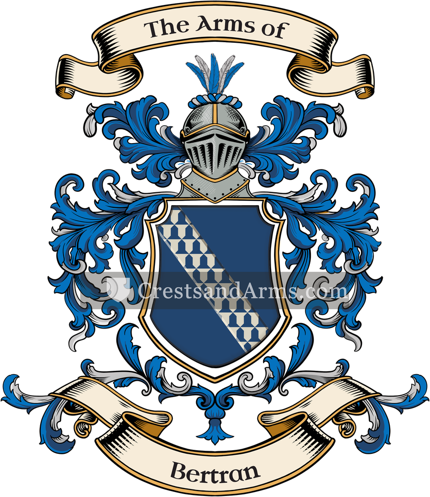 The Bertran coat of arms, drawn from the recorded blazon