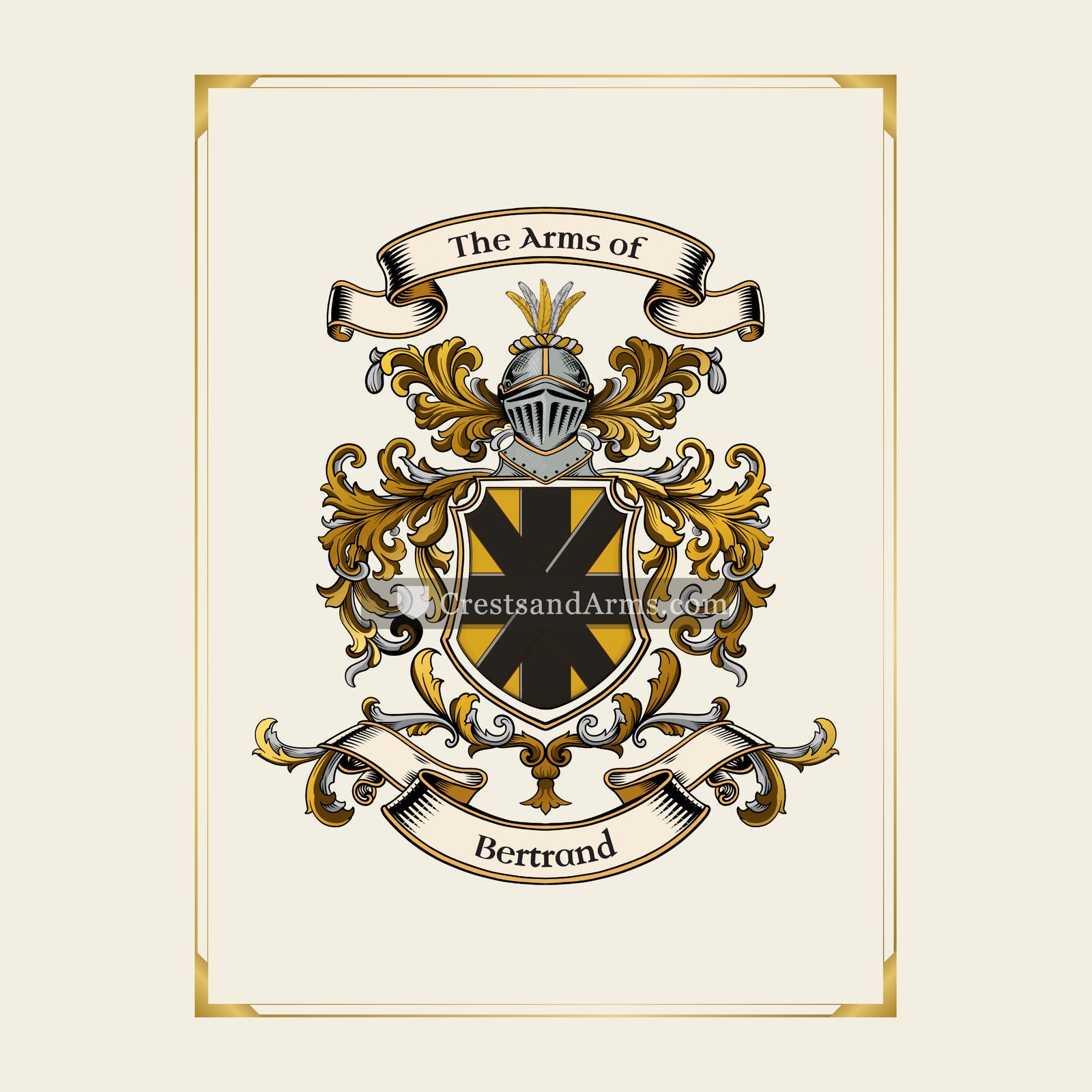 With gold border