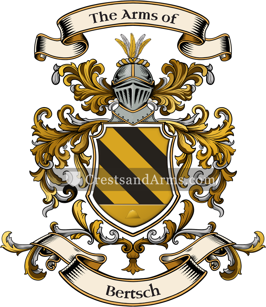 The Bertsch coat of arms, drawn from the recorded blazon