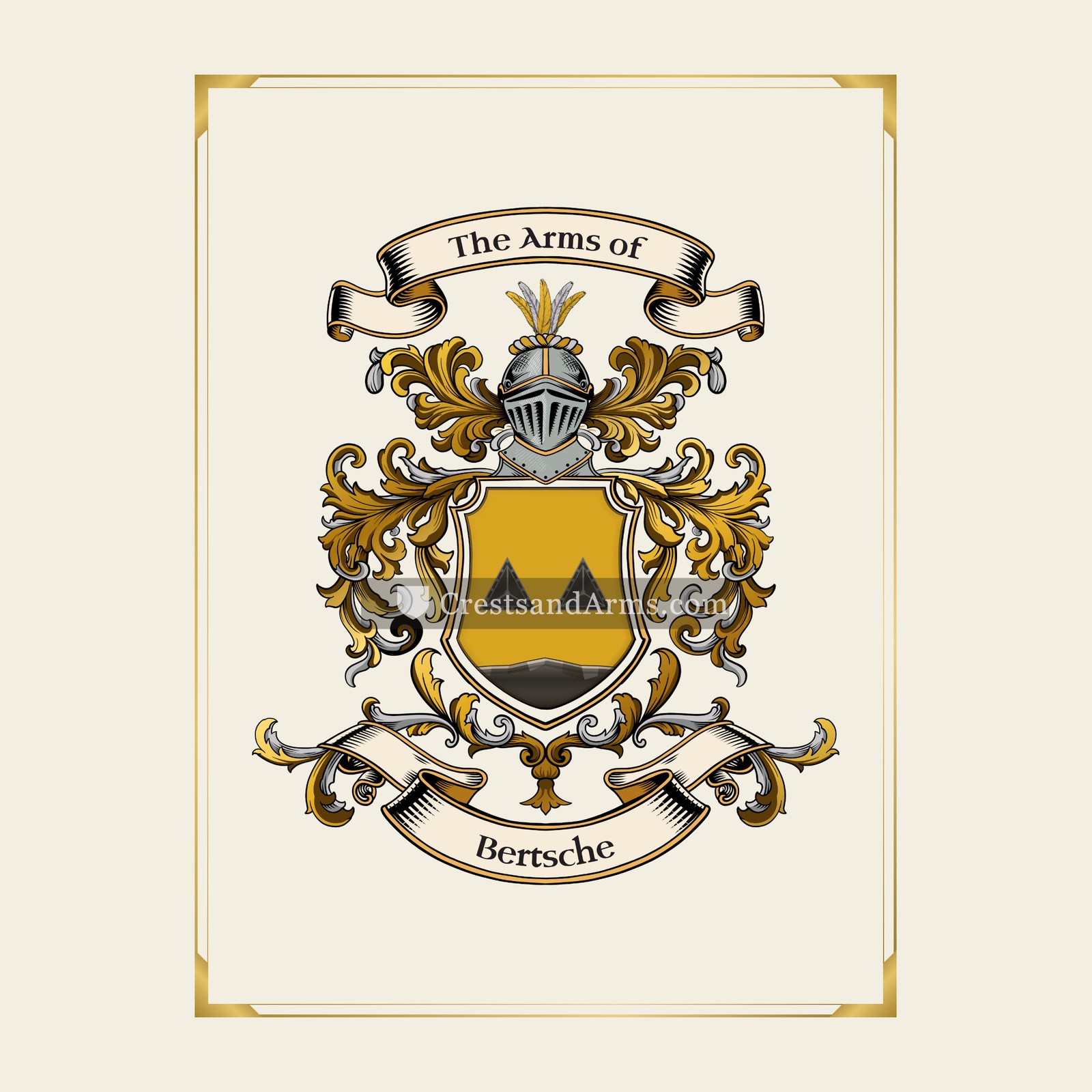 With gold border