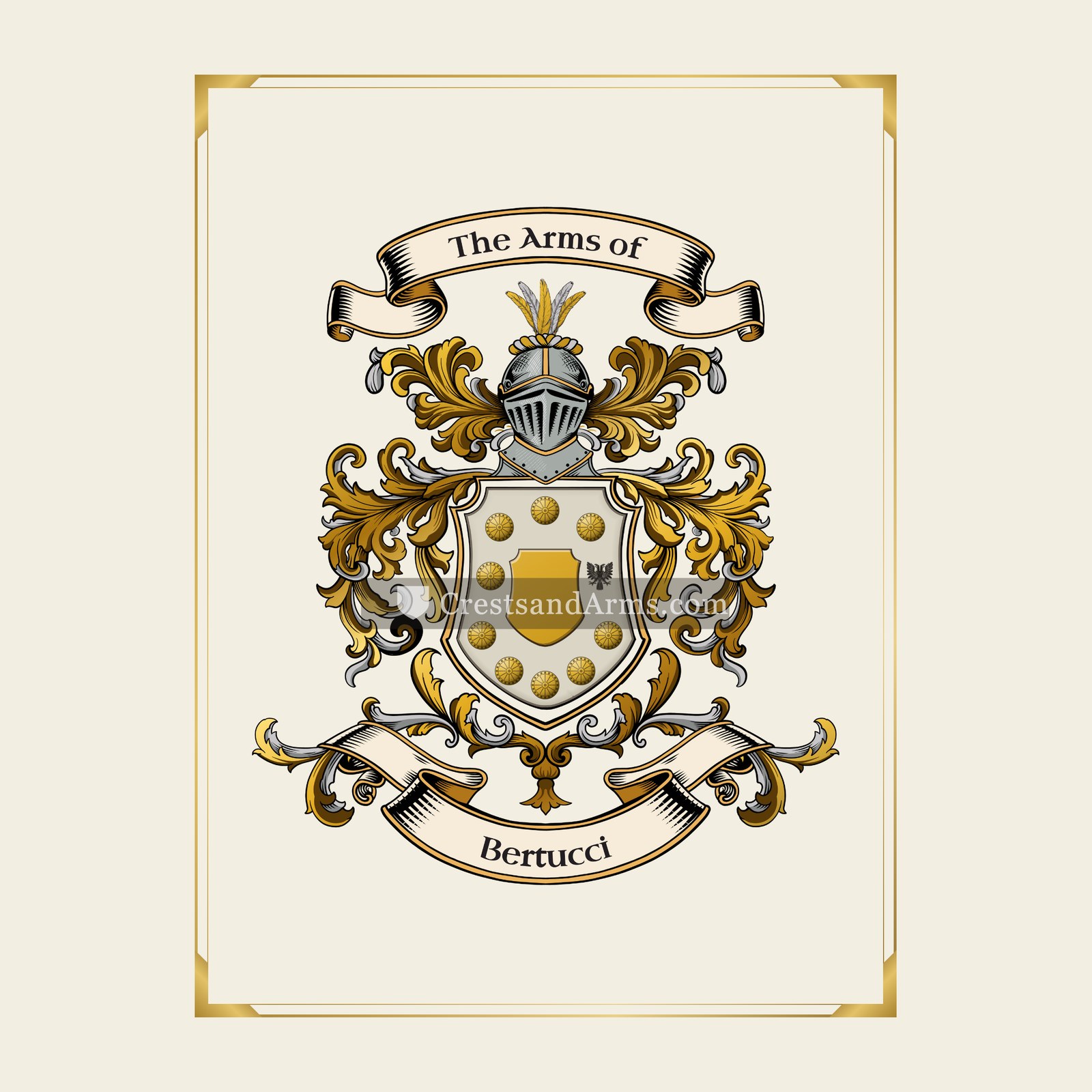 With gold border