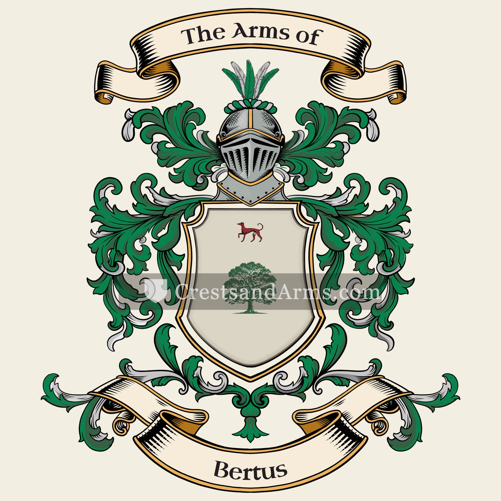 The Bertus coat of arms, drawn from the recorded blazon