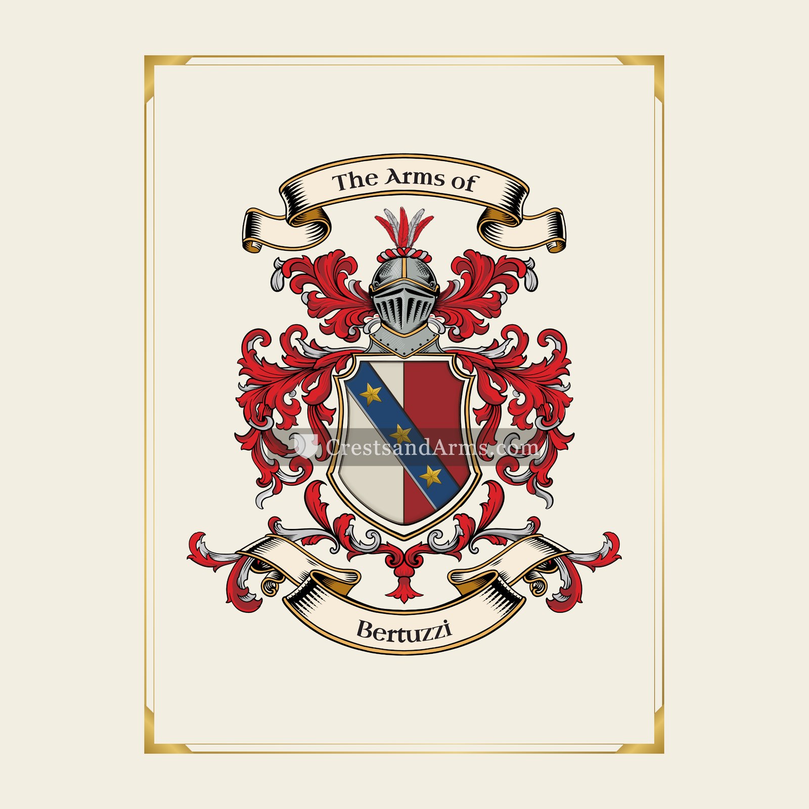 With gold border