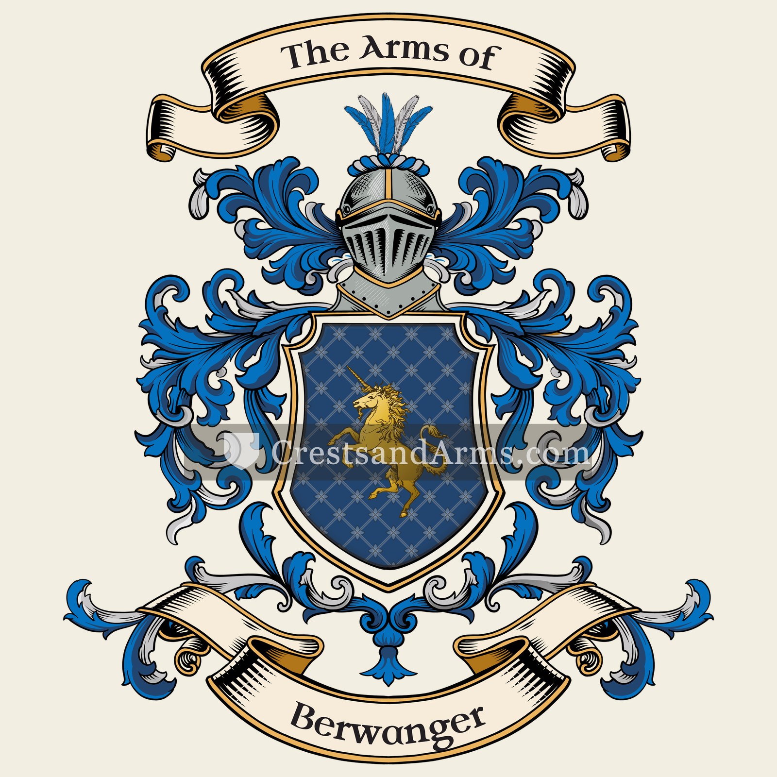 The Berwanger coat of arms, drawn from the recorded blazon