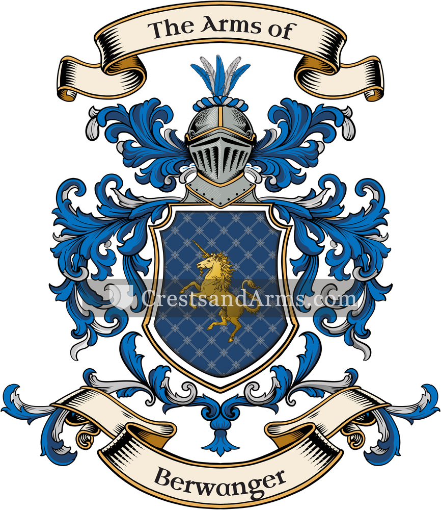 The Berwanger coat of arms, drawn from the recorded blazon