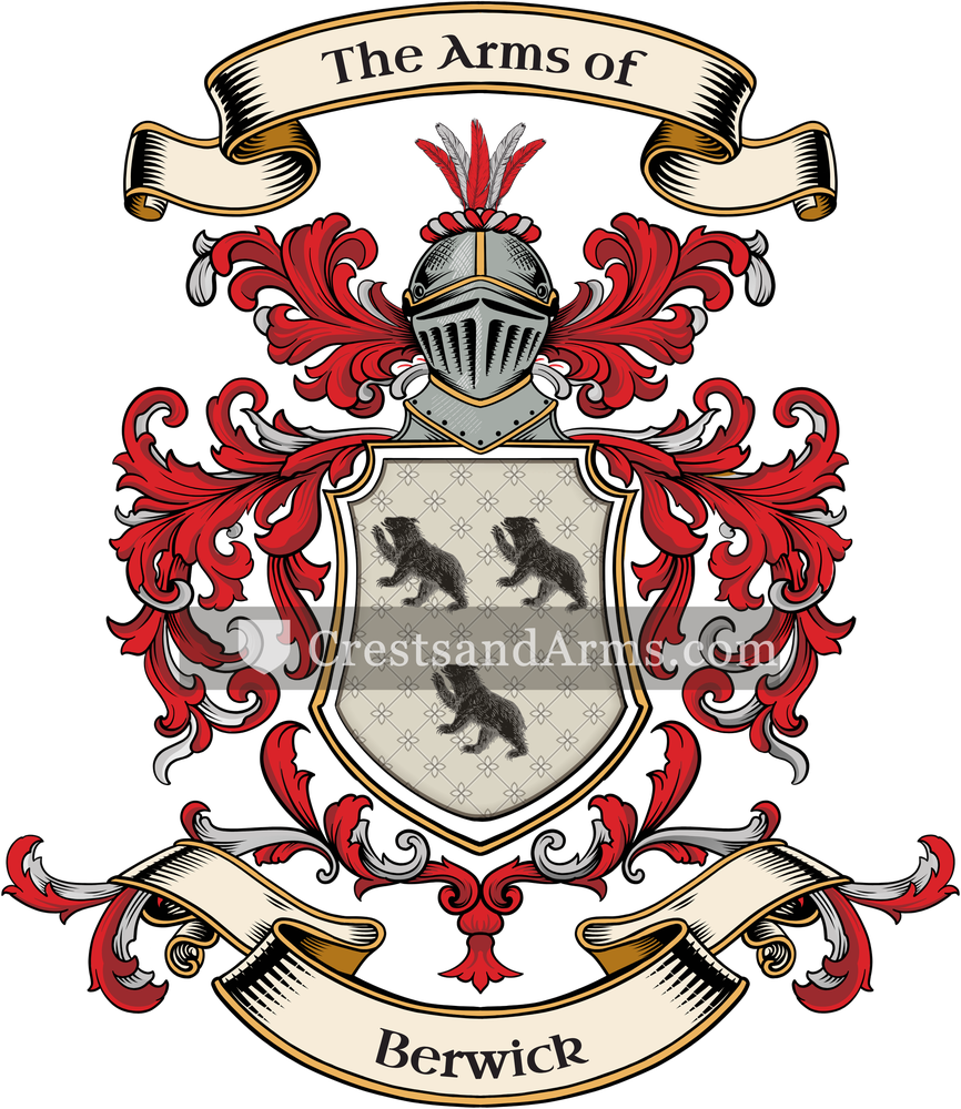 The Berwick coat of arms, drawn from the recorded blazon