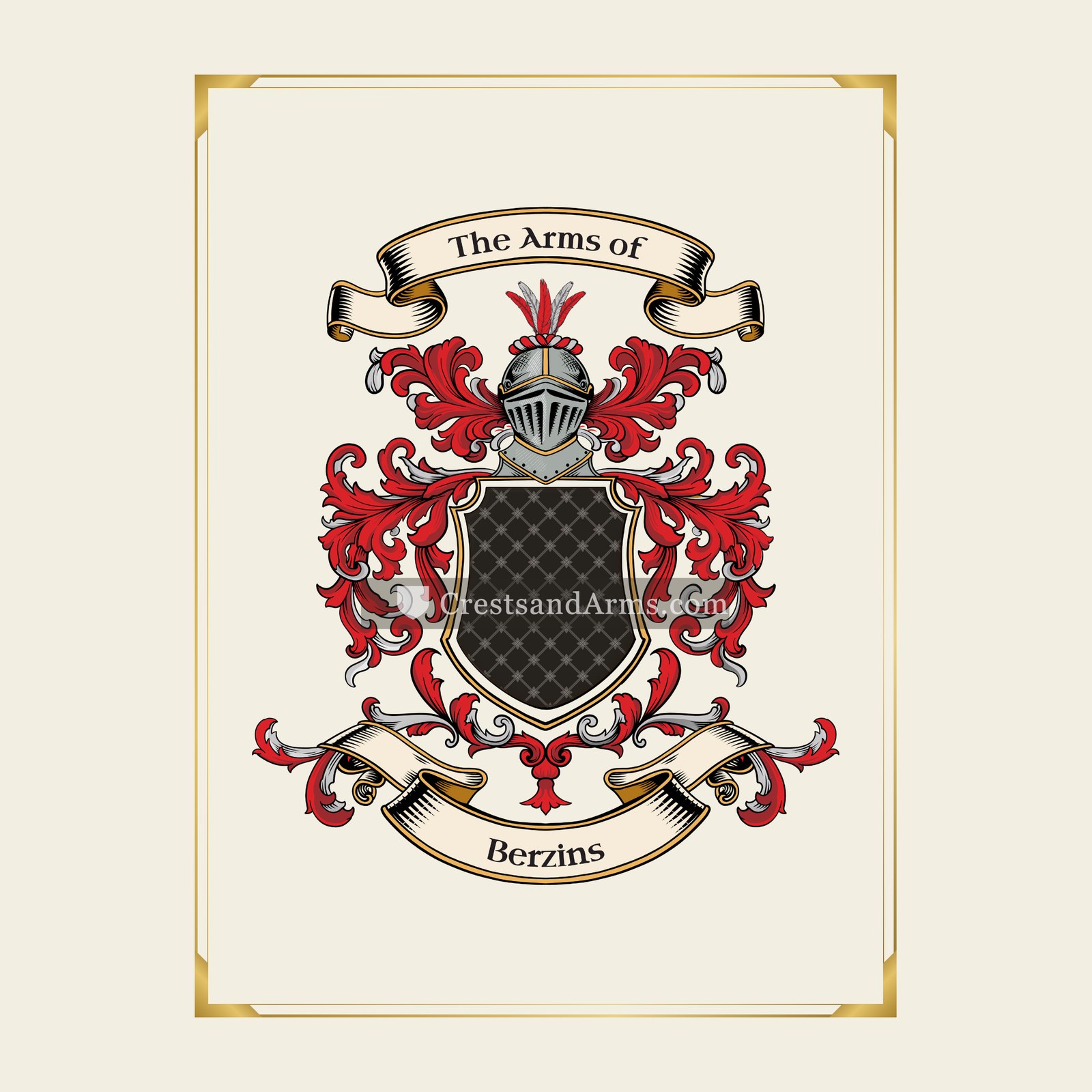 With gold border