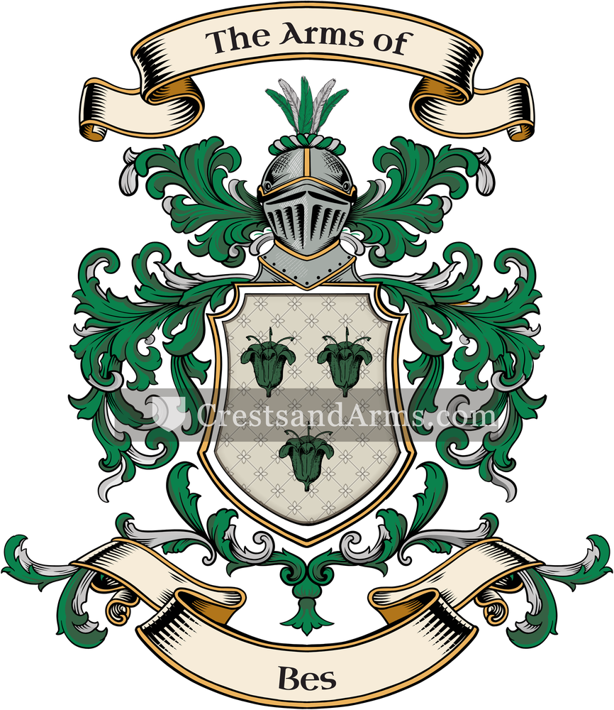 The Bes coat of arms, drawn from the recorded blazon