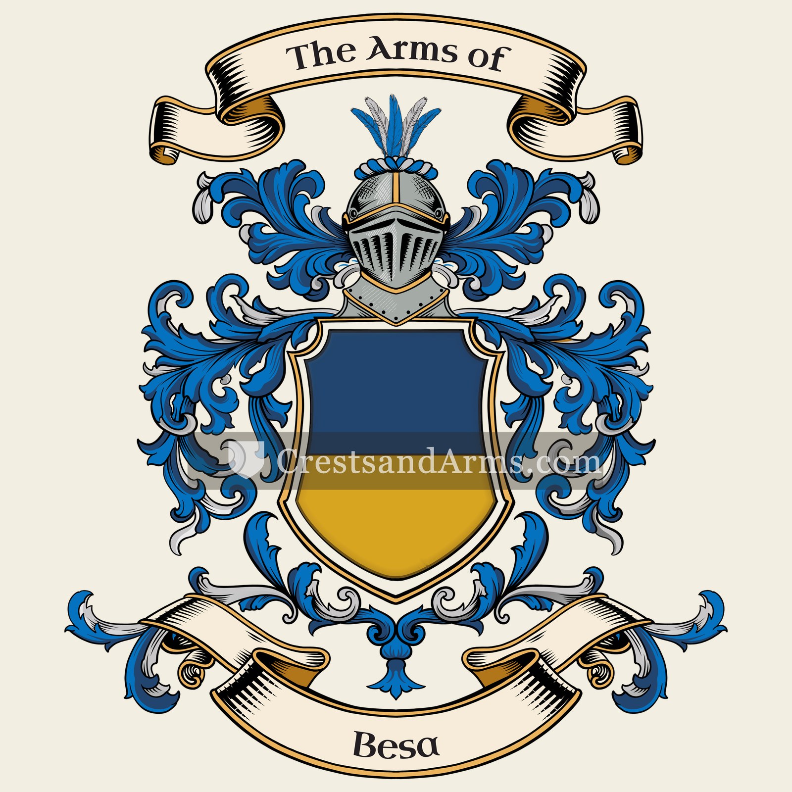 The Besa coat of arms, drawn from the recorded blazon