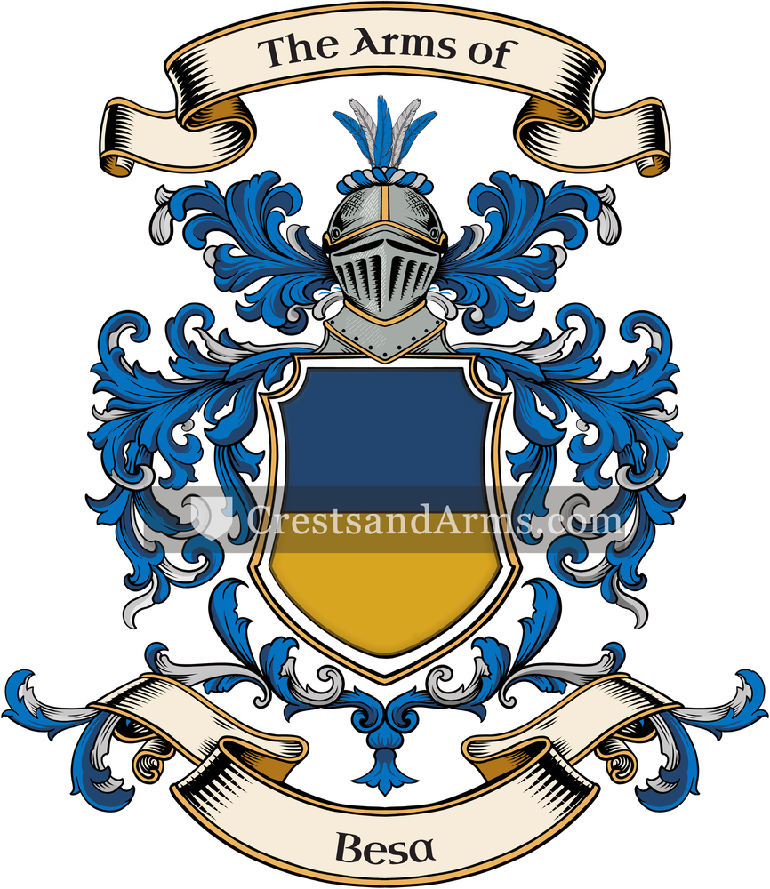 The Besa coat of arms, drawn from the recorded blazon