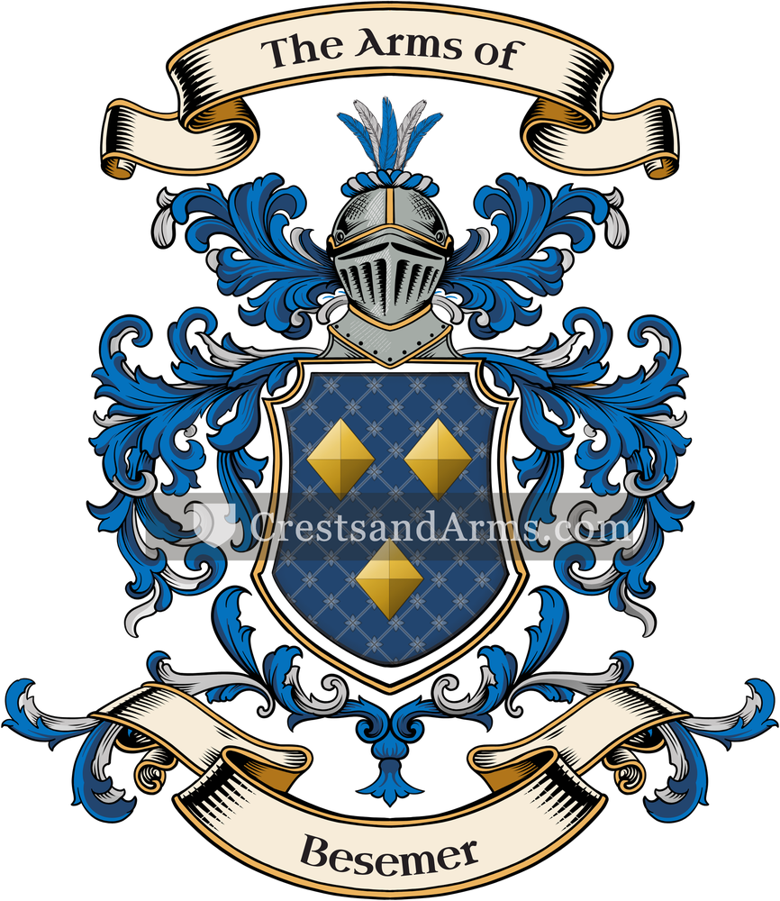 The Besemer coat of arms, drawn from the recorded blazon