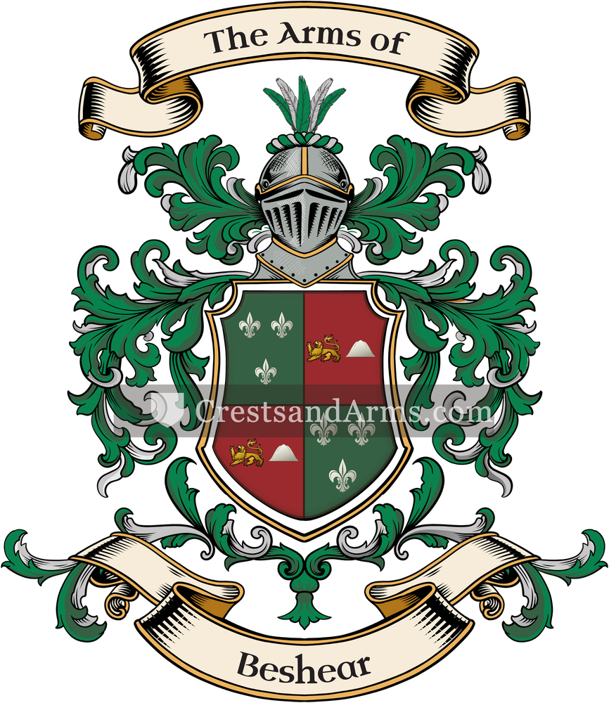 The Beshear coat of arms, drawn from the recorded blazon