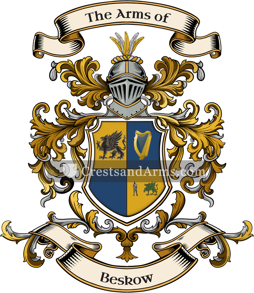 The Beskow coat of arms, drawn from the recorded blazon
