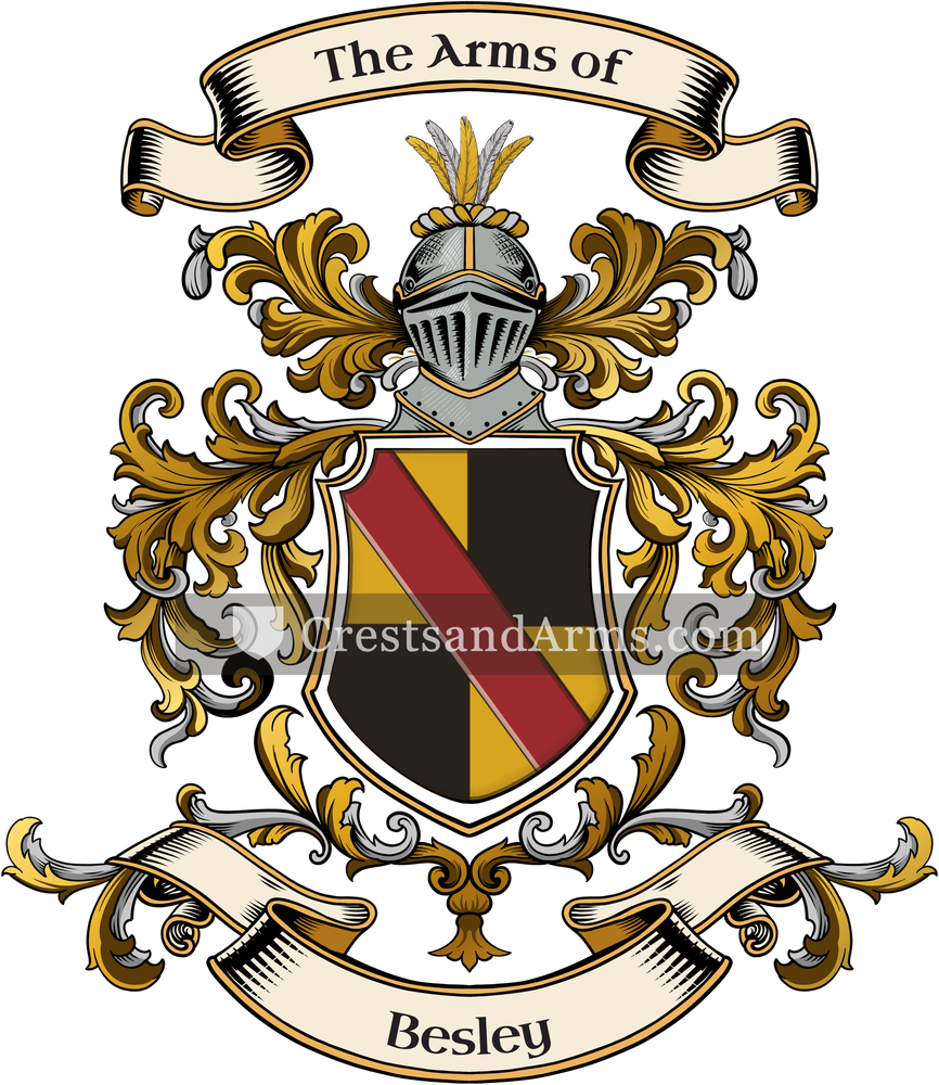 The Besley coat of arms, drawn from the recorded blazon