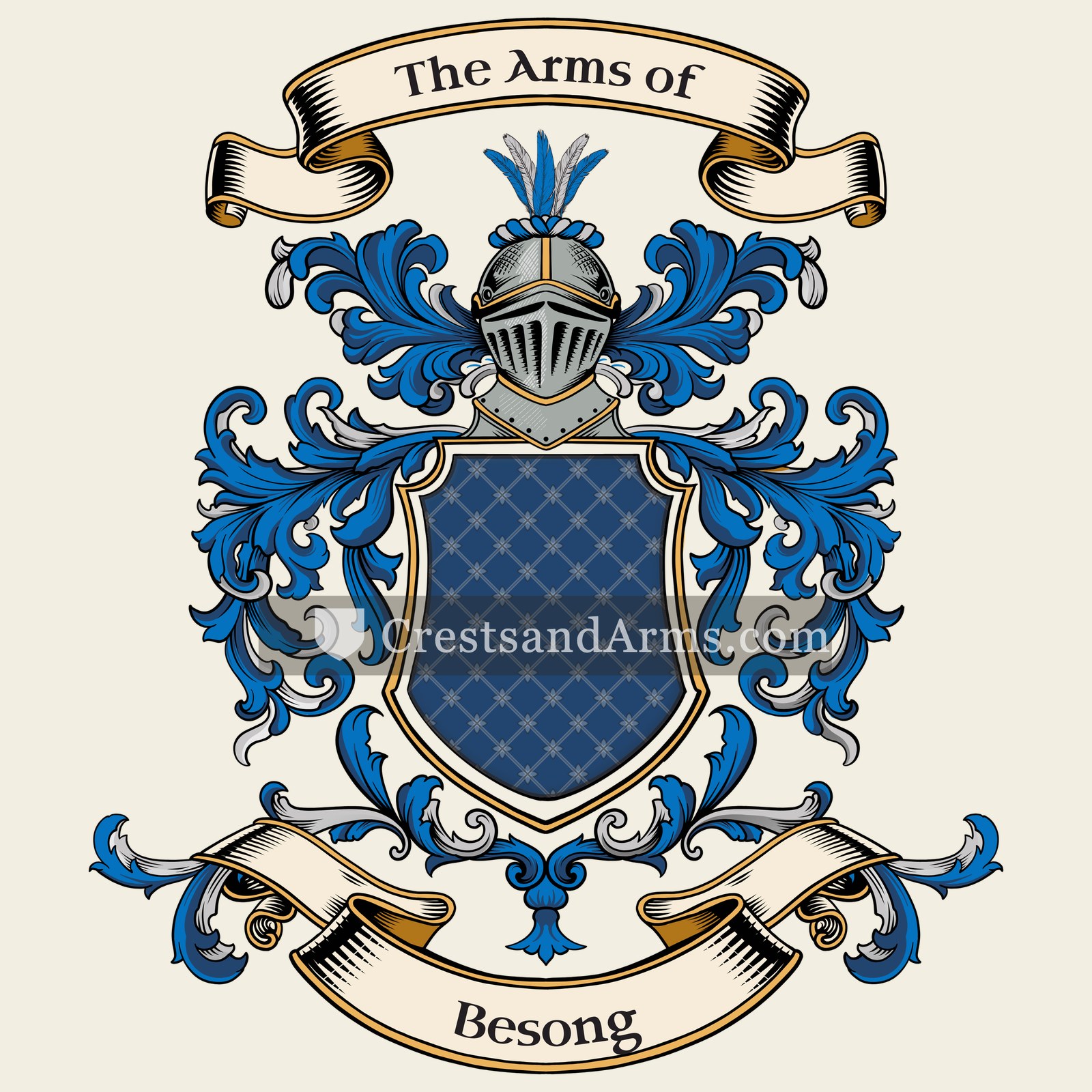 The Besong coat of arms, drawn from the recorded blazon