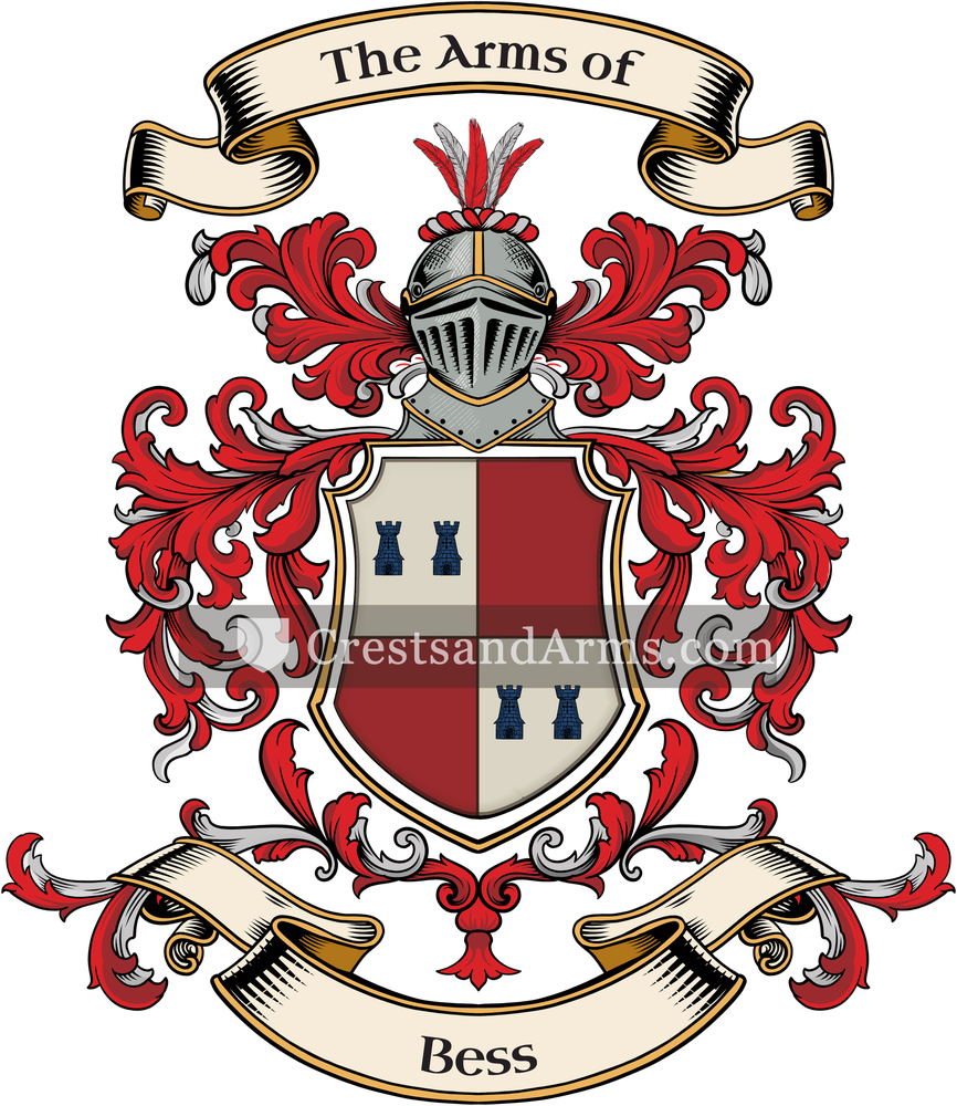 The Bess coat of arms, drawn from the recorded blazon