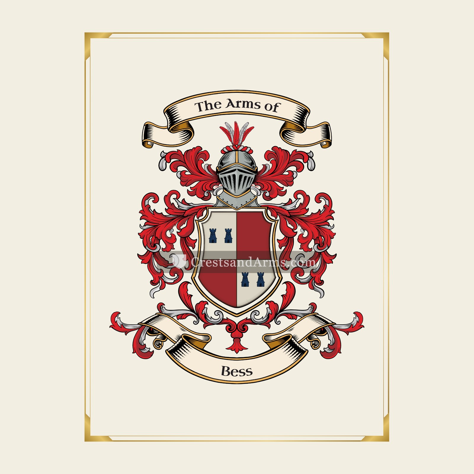 With gold border