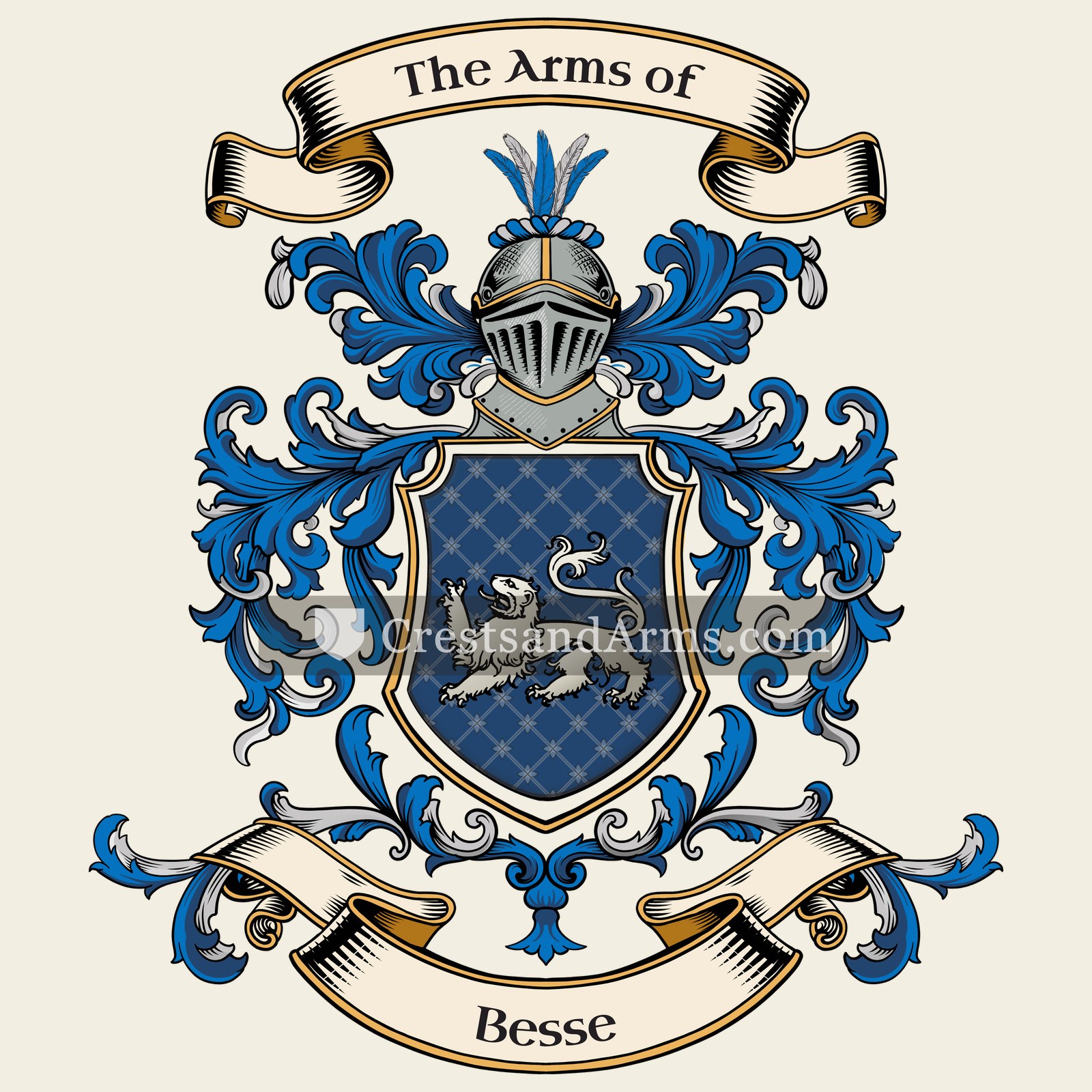 The Besse coat of arms, drawn from the recorded blazon
