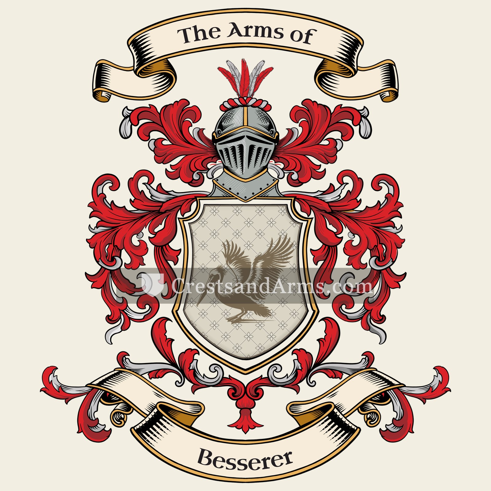 The Besserer coat of arms, drawn from the recorded blazon