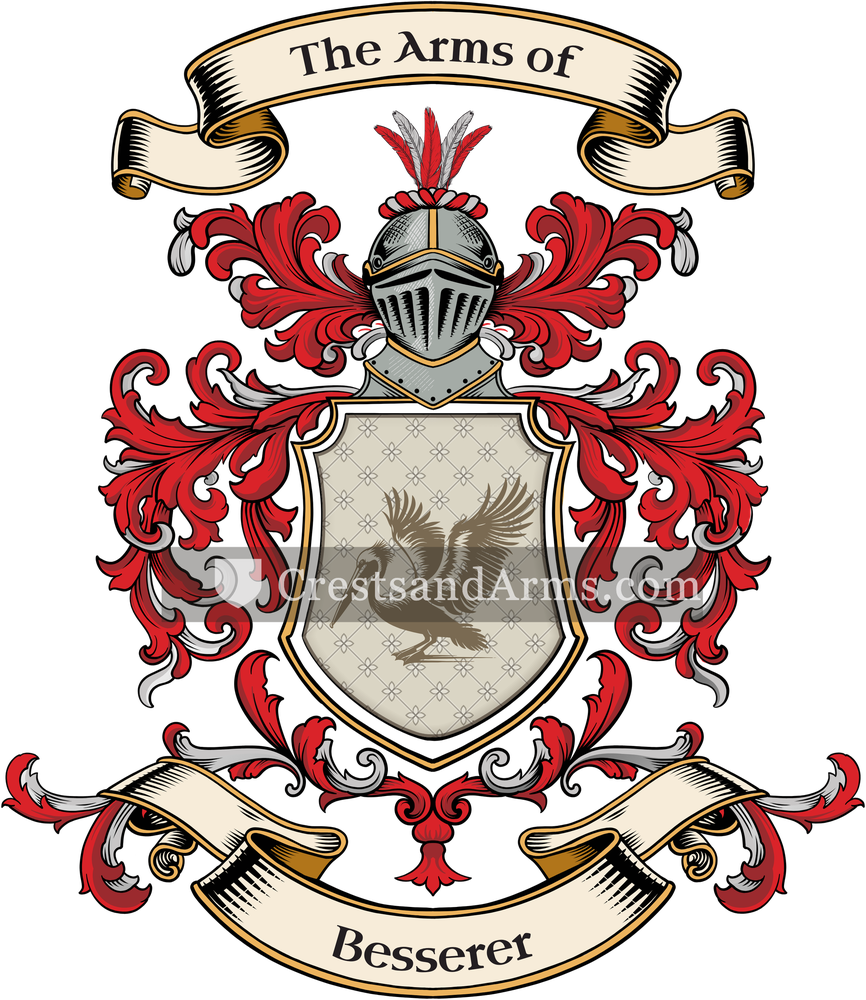 The Besserer coat of arms, drawn from the recorded blazon