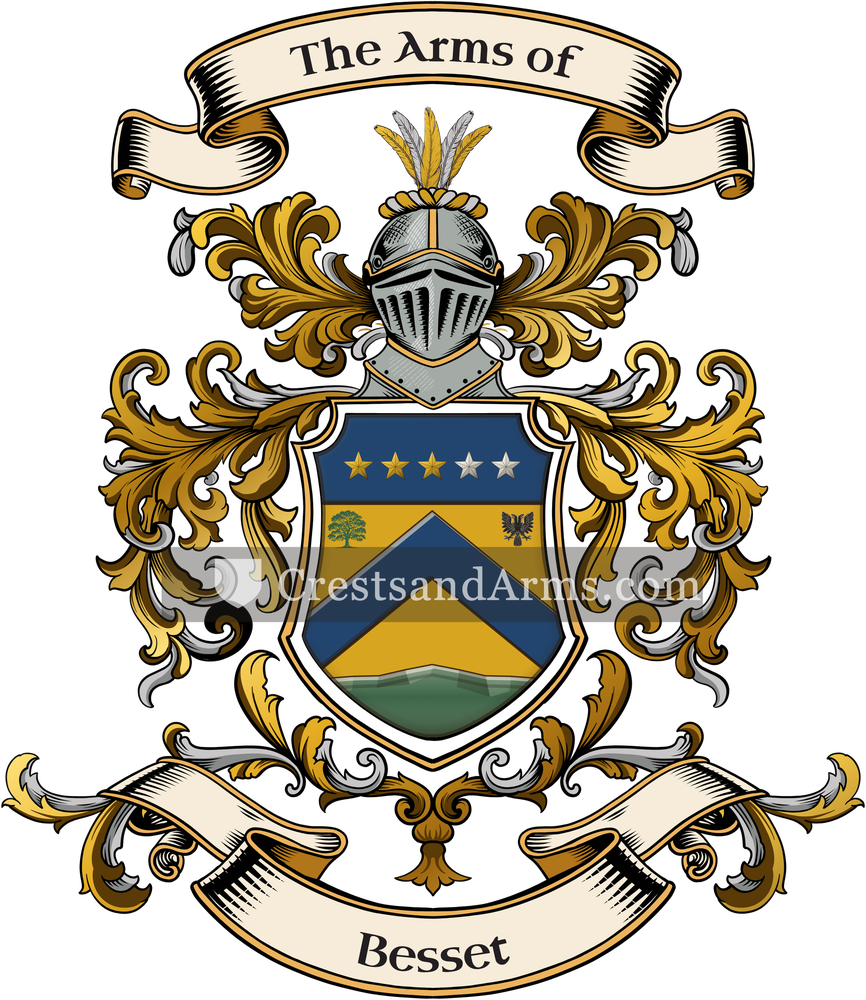 The Besset coat of arms, drawn from the recorded blazon