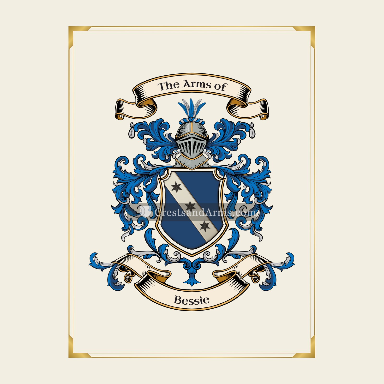With gold border