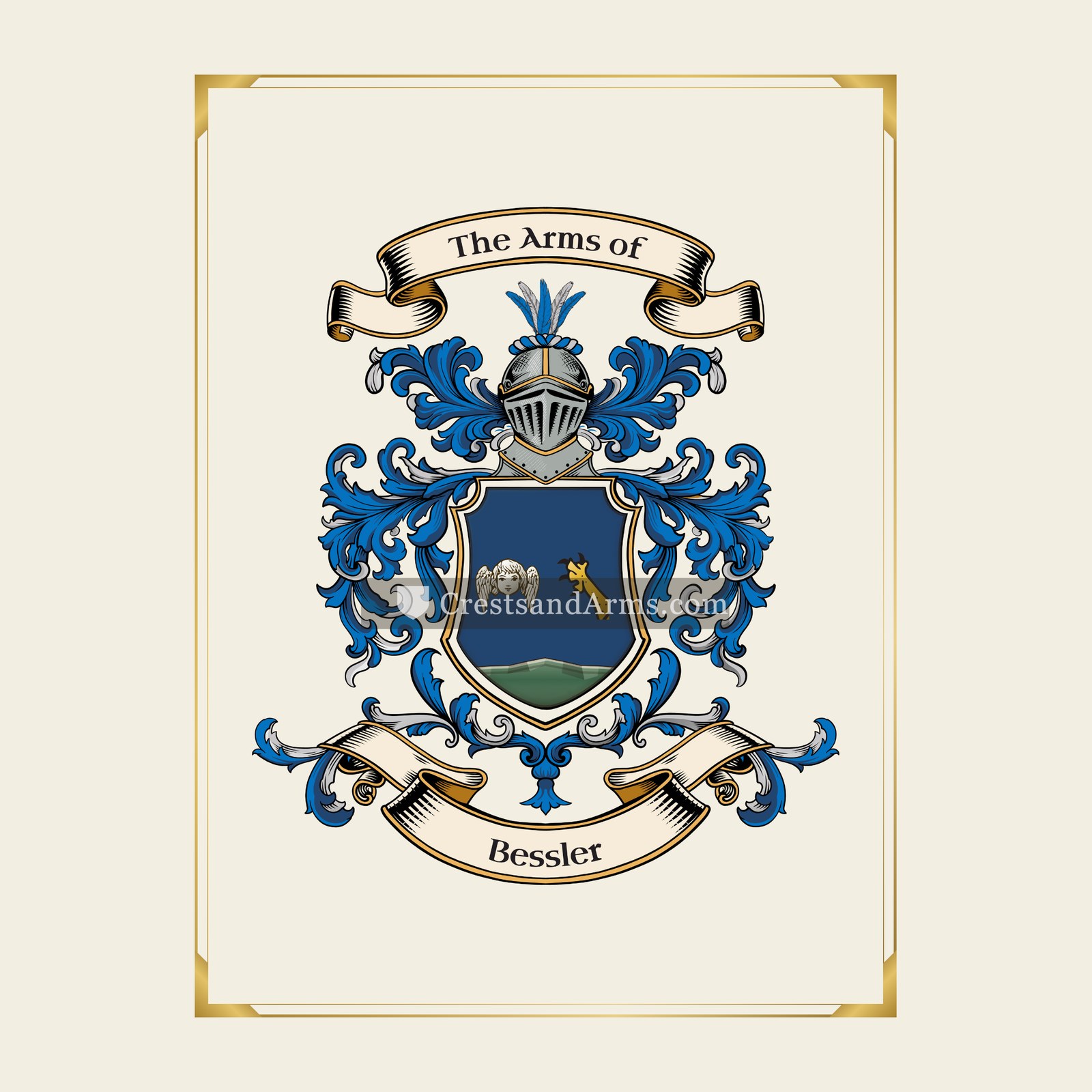 With gold border