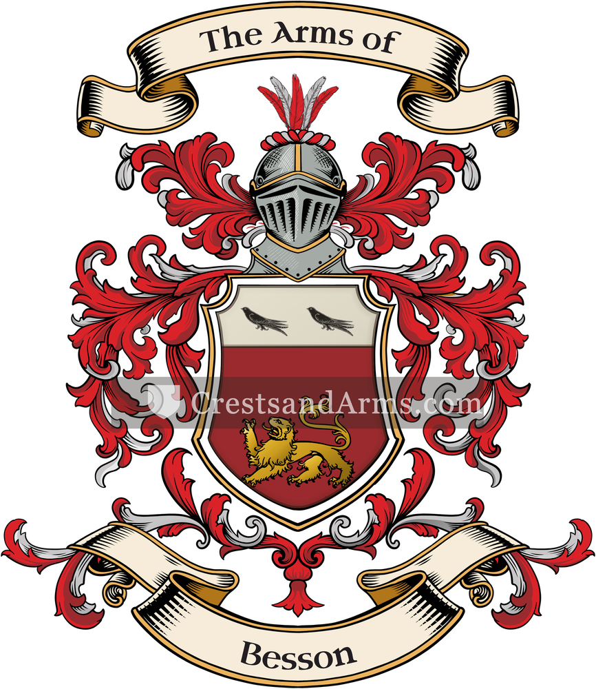The Besson coat of arms, drawn from the recorded blazon