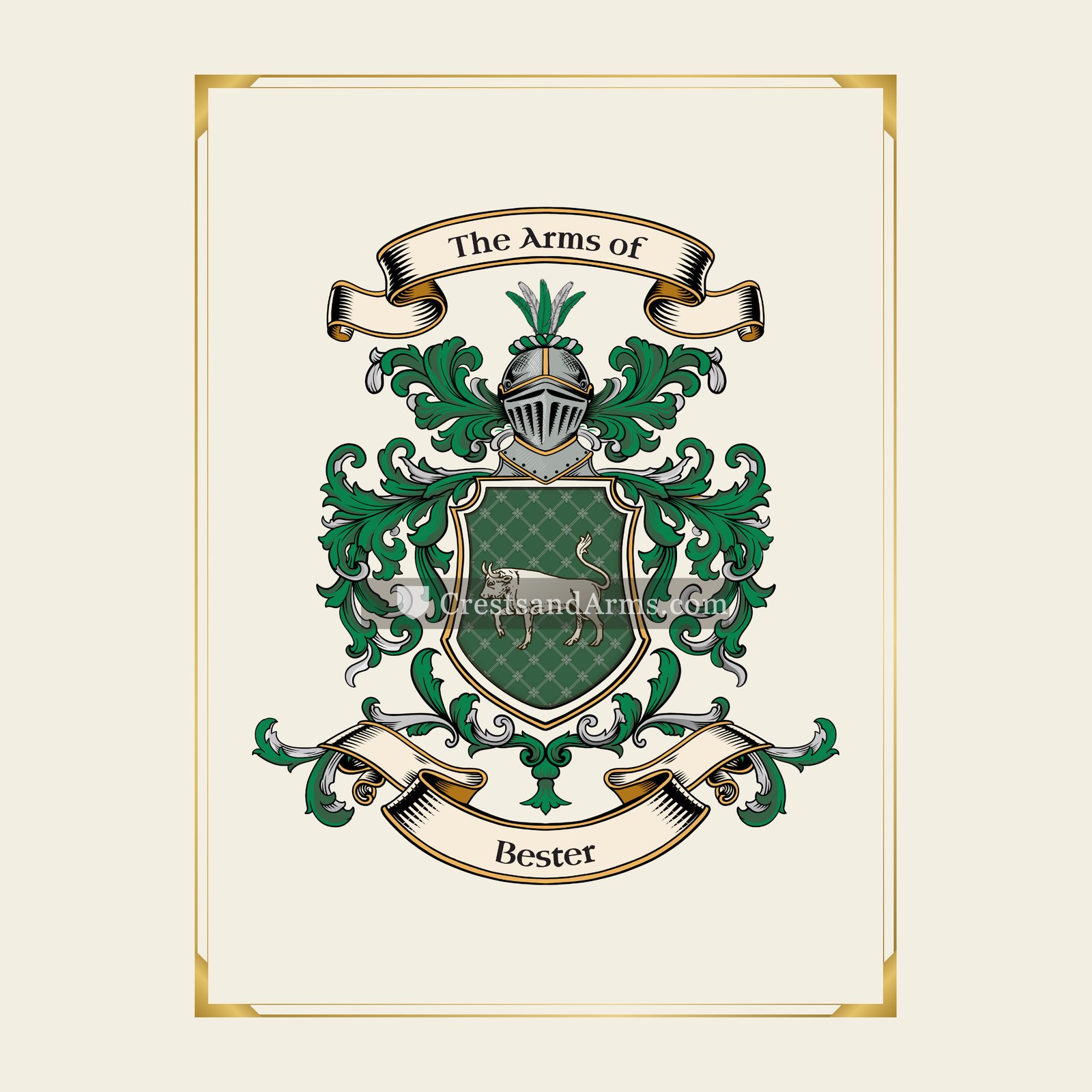 With gold border
