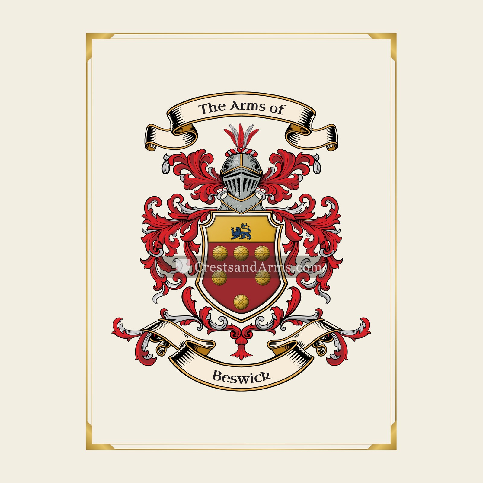 With gold border