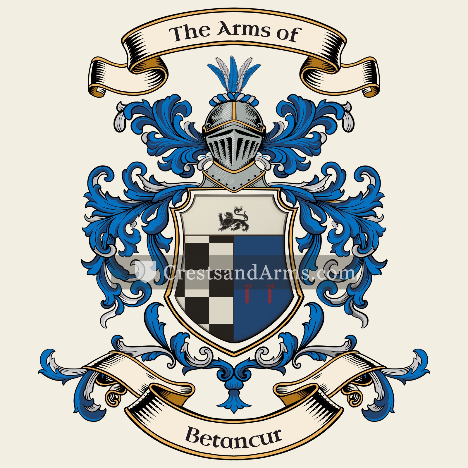 The Betancur coat of arms, drawn from the recorded blazon