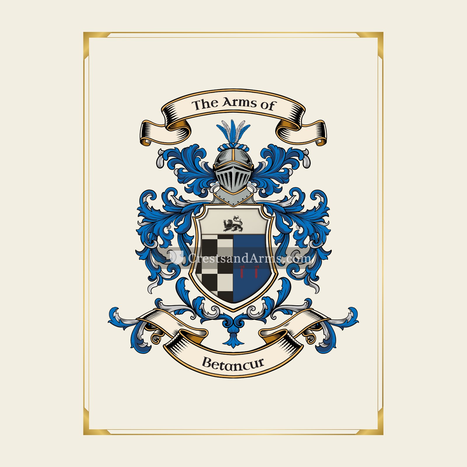 With gold border