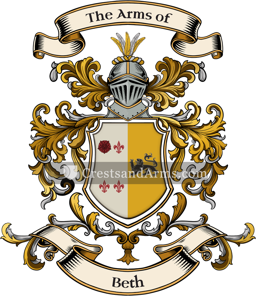 The Beth coat of arms, drawn from the recorded blazon