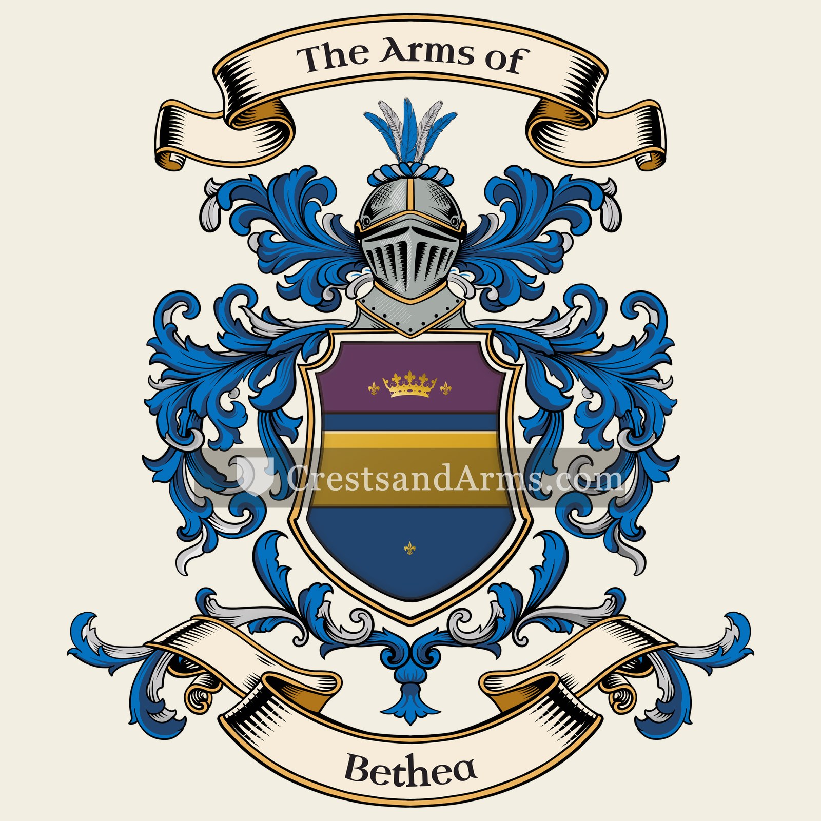 The Bethea coat of arms, drawn from the recorded blazon