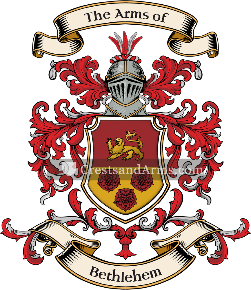 The Bethlehem coat of arms, drawn from the recorded blazon