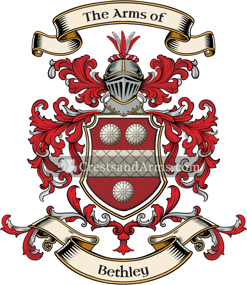 The Bethley coat of arms, drawn from the recorded blazon