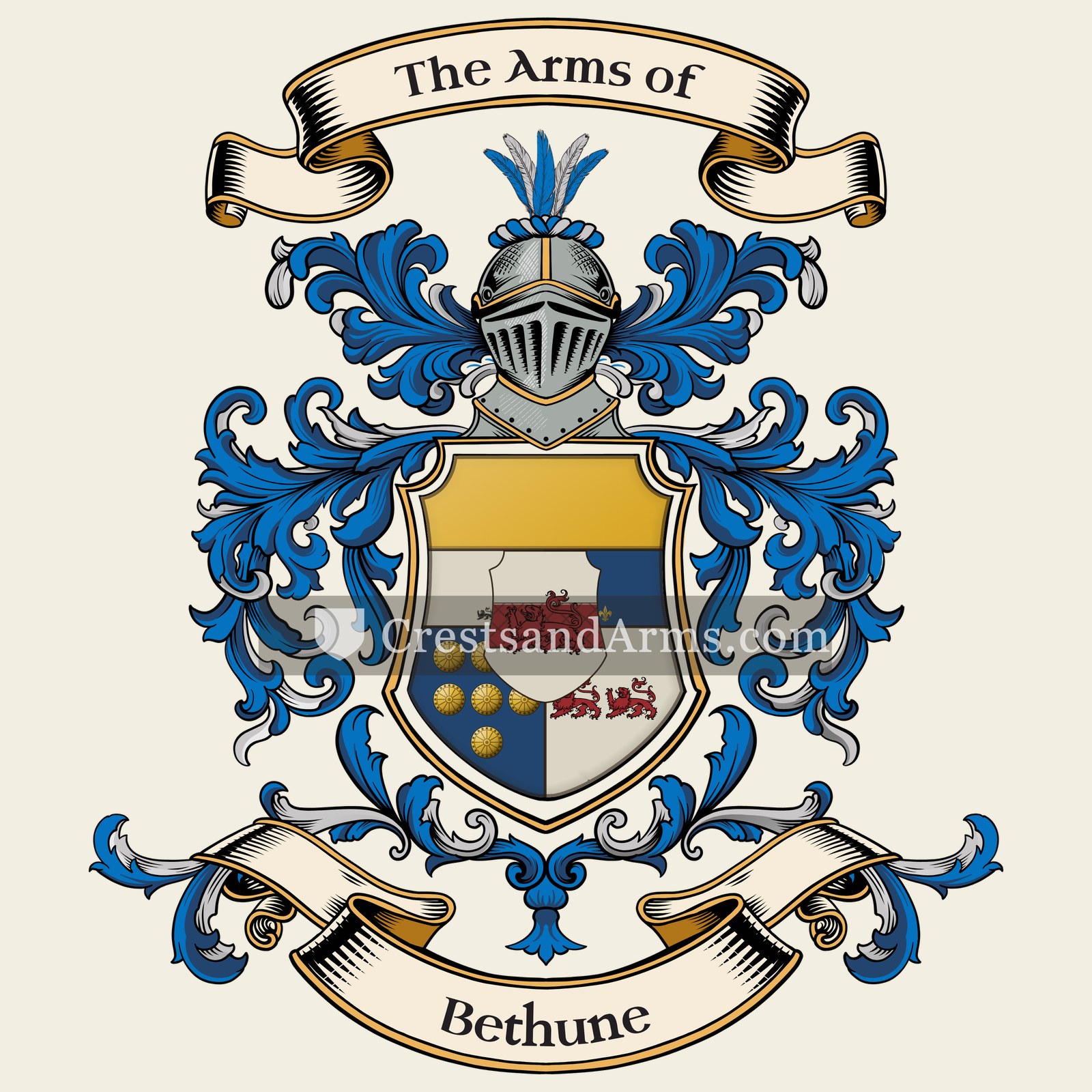 The Bethune coat of arms, drawn from the recorded blazon
