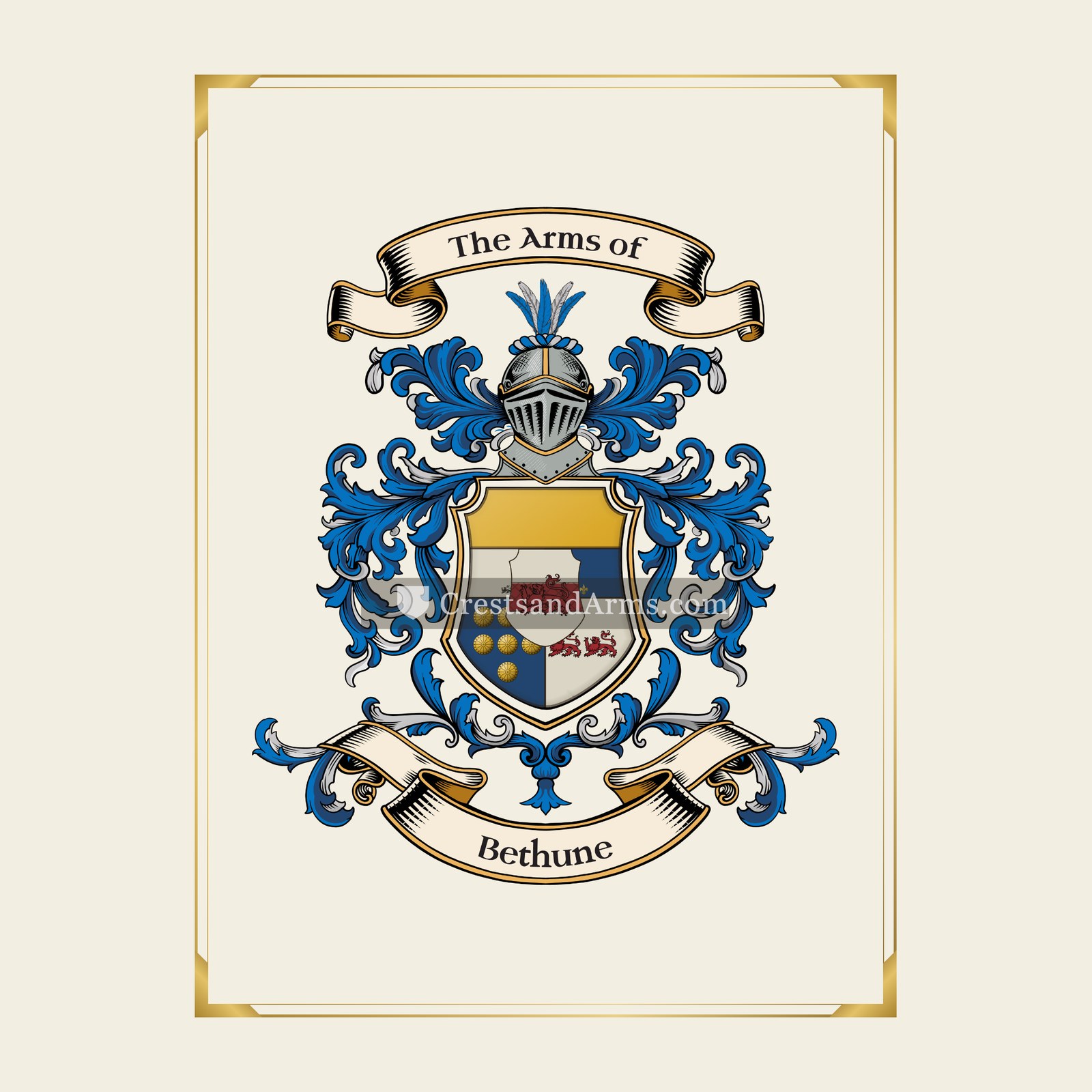 With gold border
