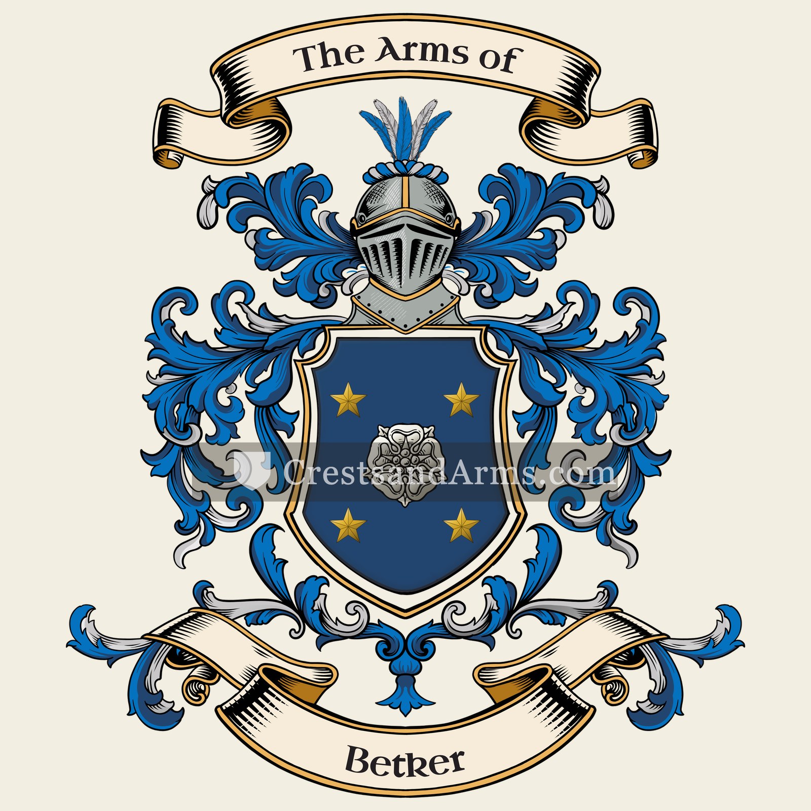 The Betker coat of arms, drawn from the recorded blazon