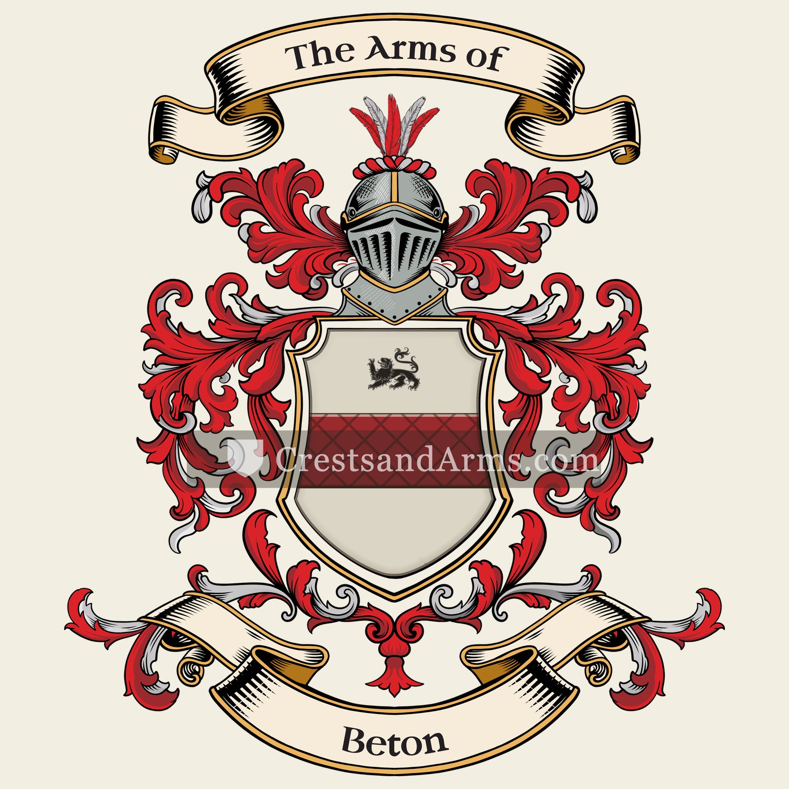 The Beton coat of arms, drawn from the recorded blazon