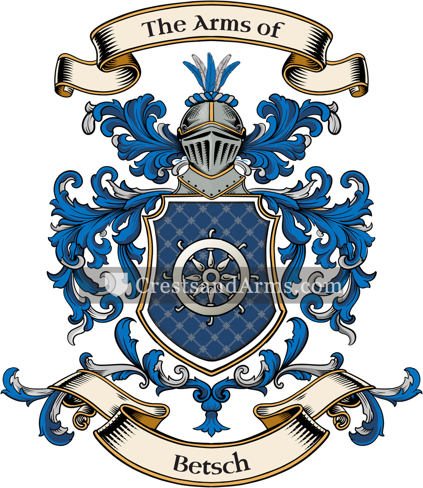 The Betsch coat of arms, drawn from the recorded blazon