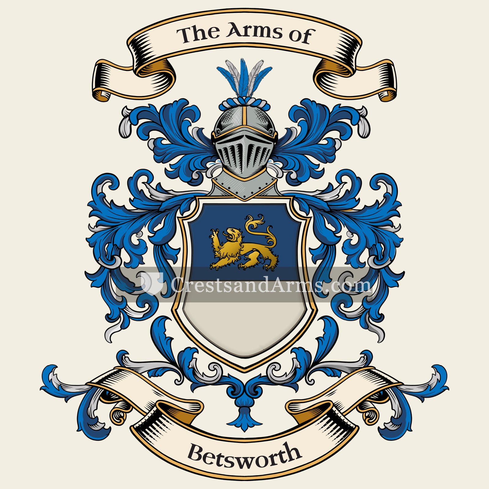 The Betsworth coat of arms, drawn from the recorded blazon