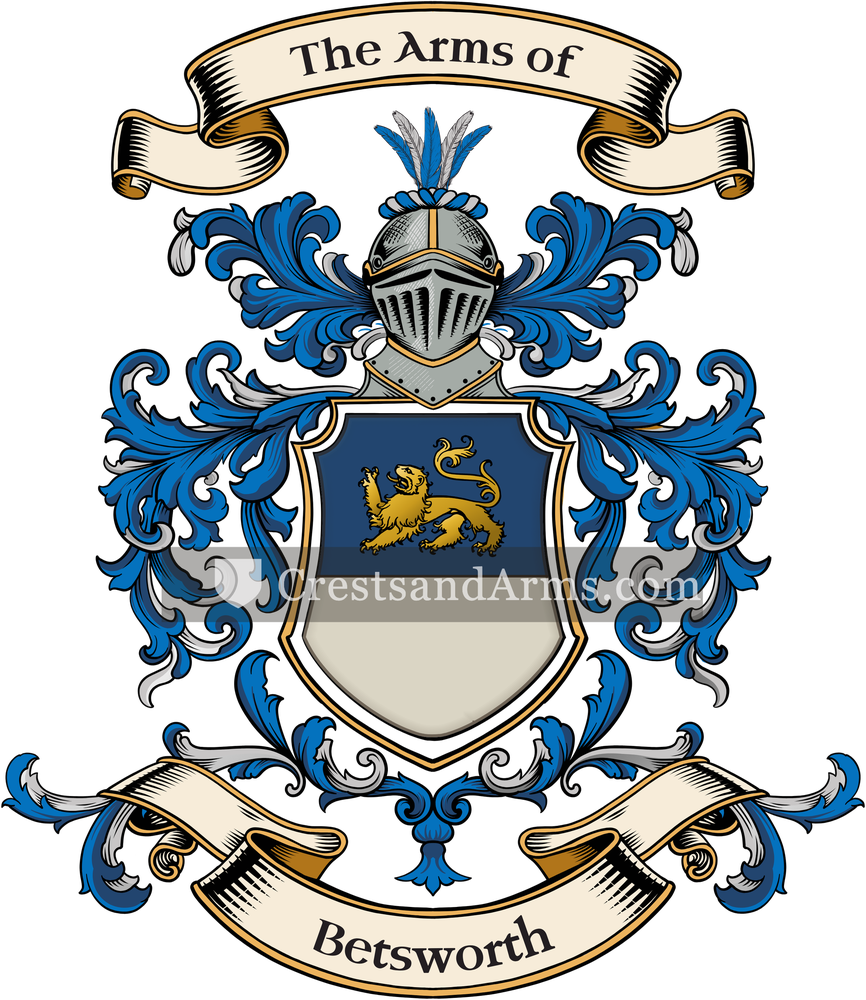 The Betsworth coat of arms, drawn from the recorded blazon