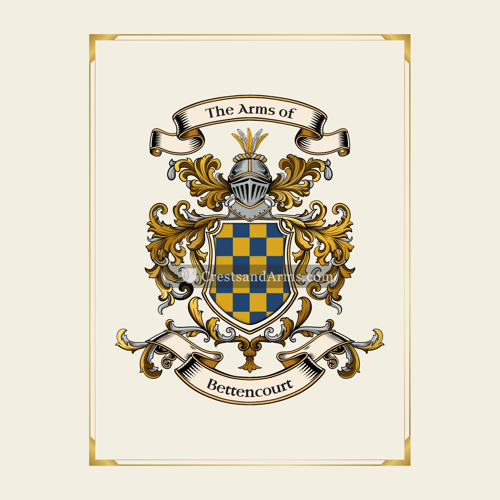 With gold border