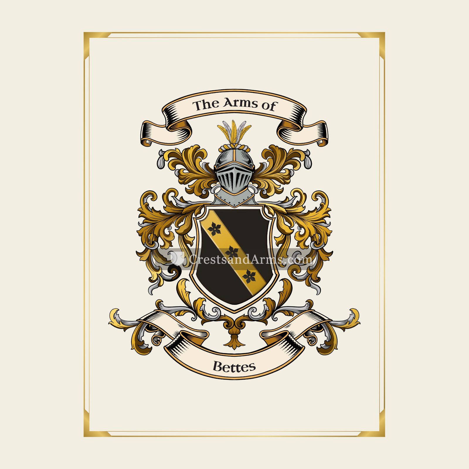 With gold border