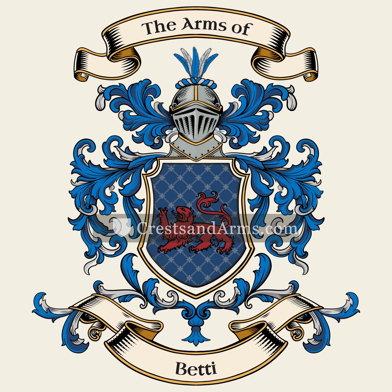 The Betti coat of arms, drawn from the recorded blazon